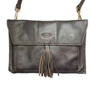 Overland brown leather crossbody bag